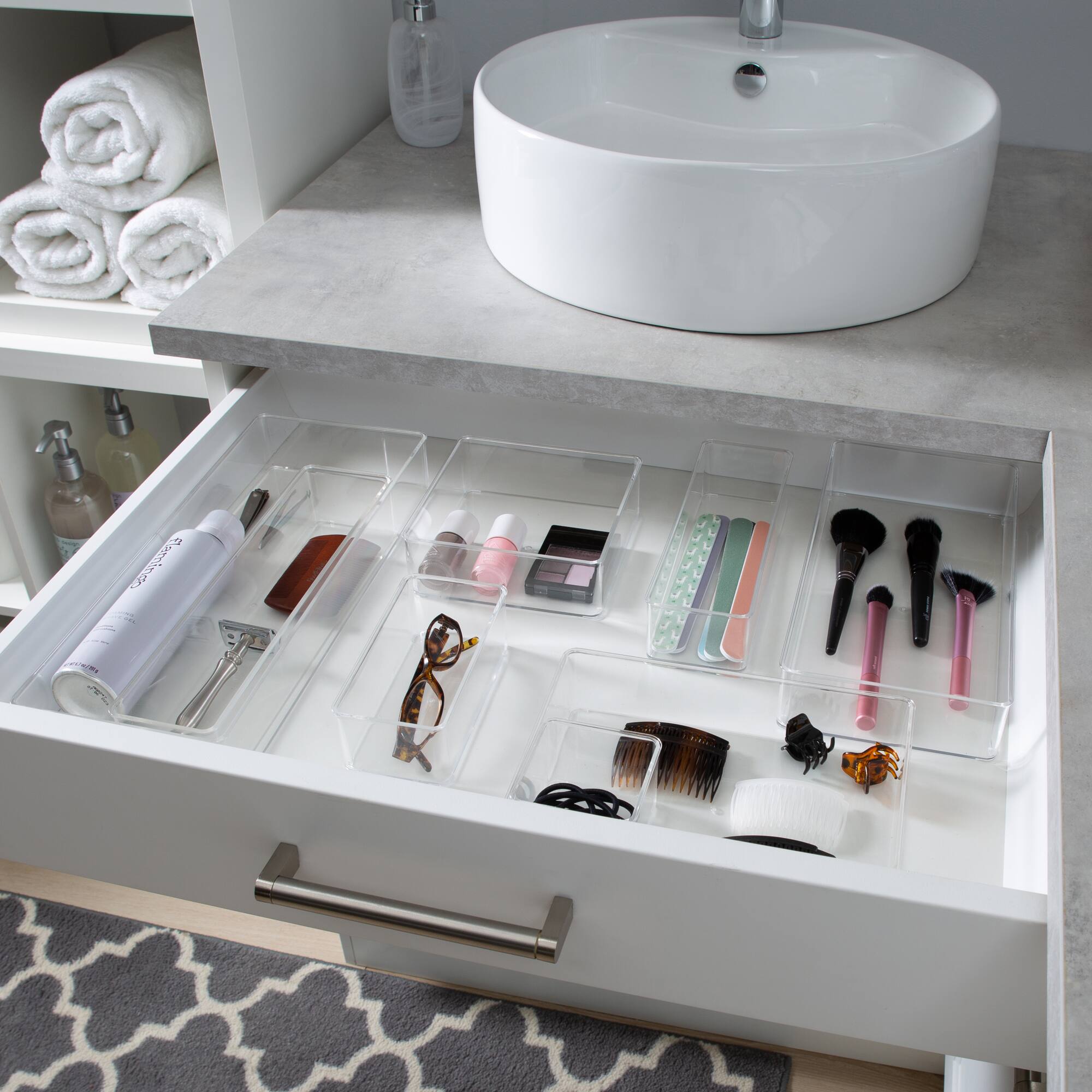 Simplify Medium Rectangular Clear Drawer Organizer